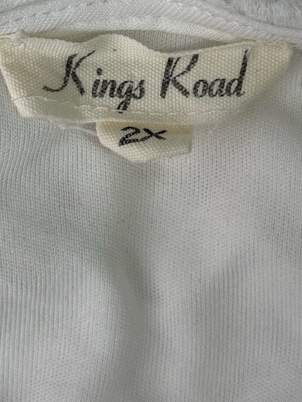 Kings Road White Boho Midi Dress Smocked Waist | Size 2X - Picture 4 of 7
